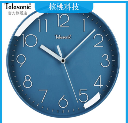 天王星（Telesonic）Q0731-5 挂钟12英寸日式简约挂钟家用客厅时钟装饰石英钟卧室静音时钟表 灰色